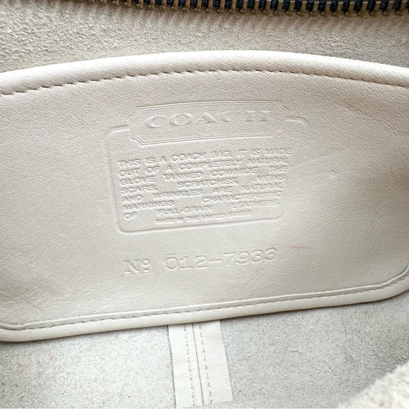 Vintage Coach Double Strap Swinger Bone Cream Leather Crossbody Bag - Picture 15 of 16